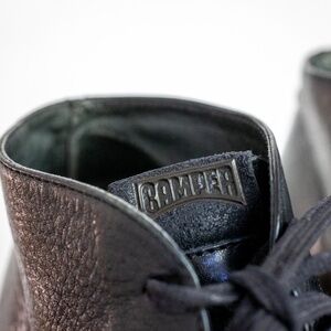Camper Chukka Black Leather Boots Men's Shoe Sz 8 EU 40